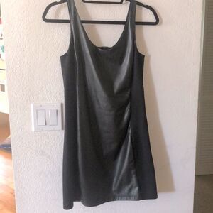 Free people black faux leather mini dress